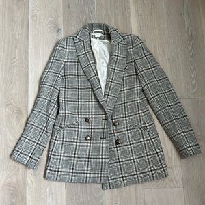 VERONICA BEARD Dickey Jacket ORIA Navy Ivory Plaid womens blazer like new